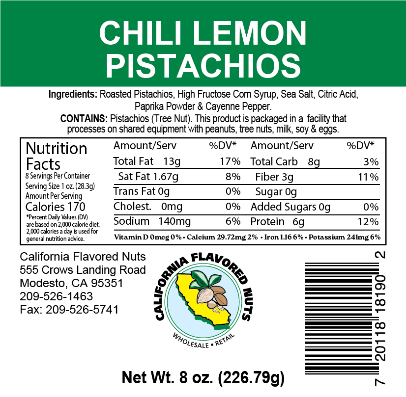 Chili and Lemon Pistachios