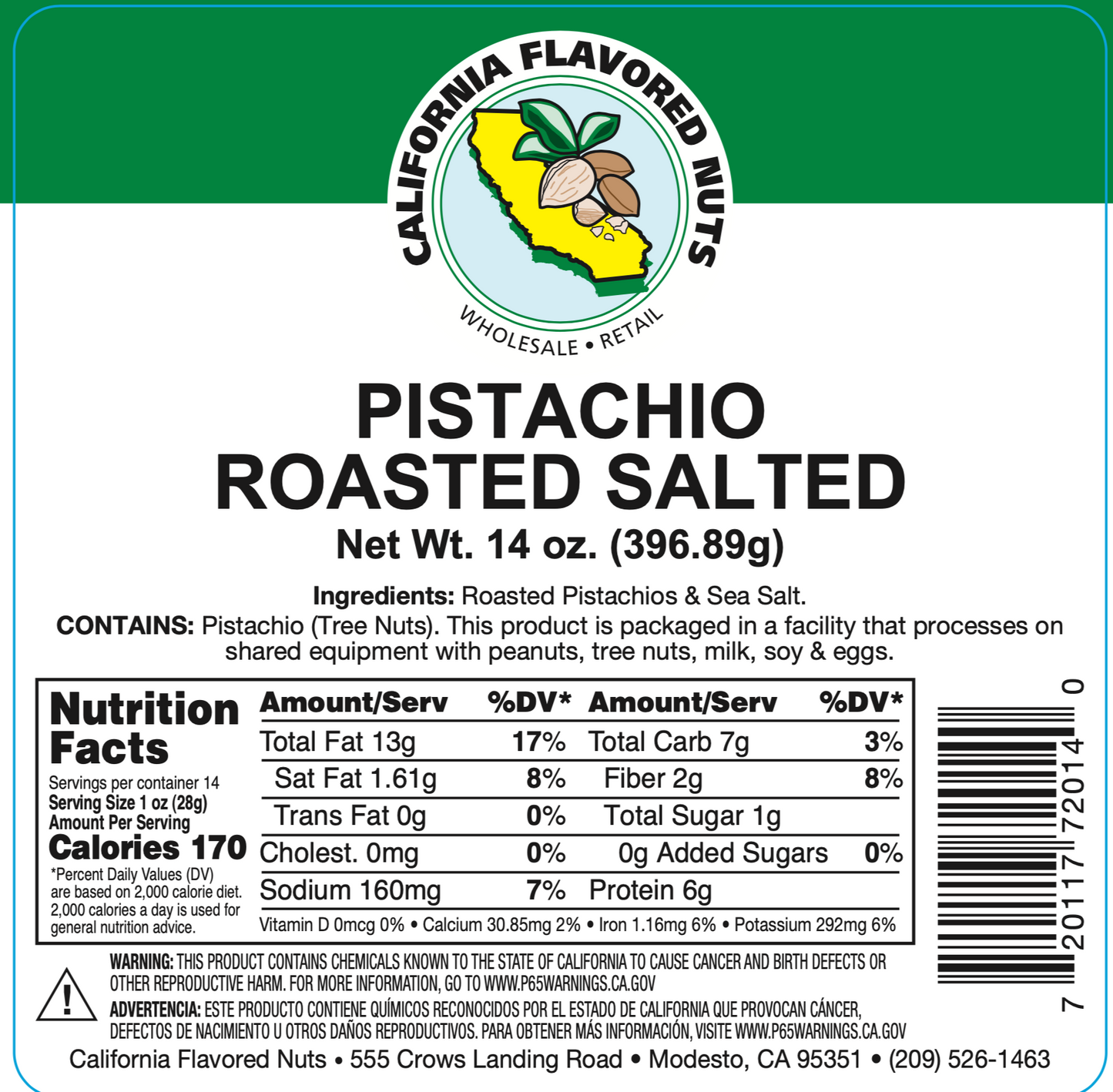 Pistachios Roasted and Salted