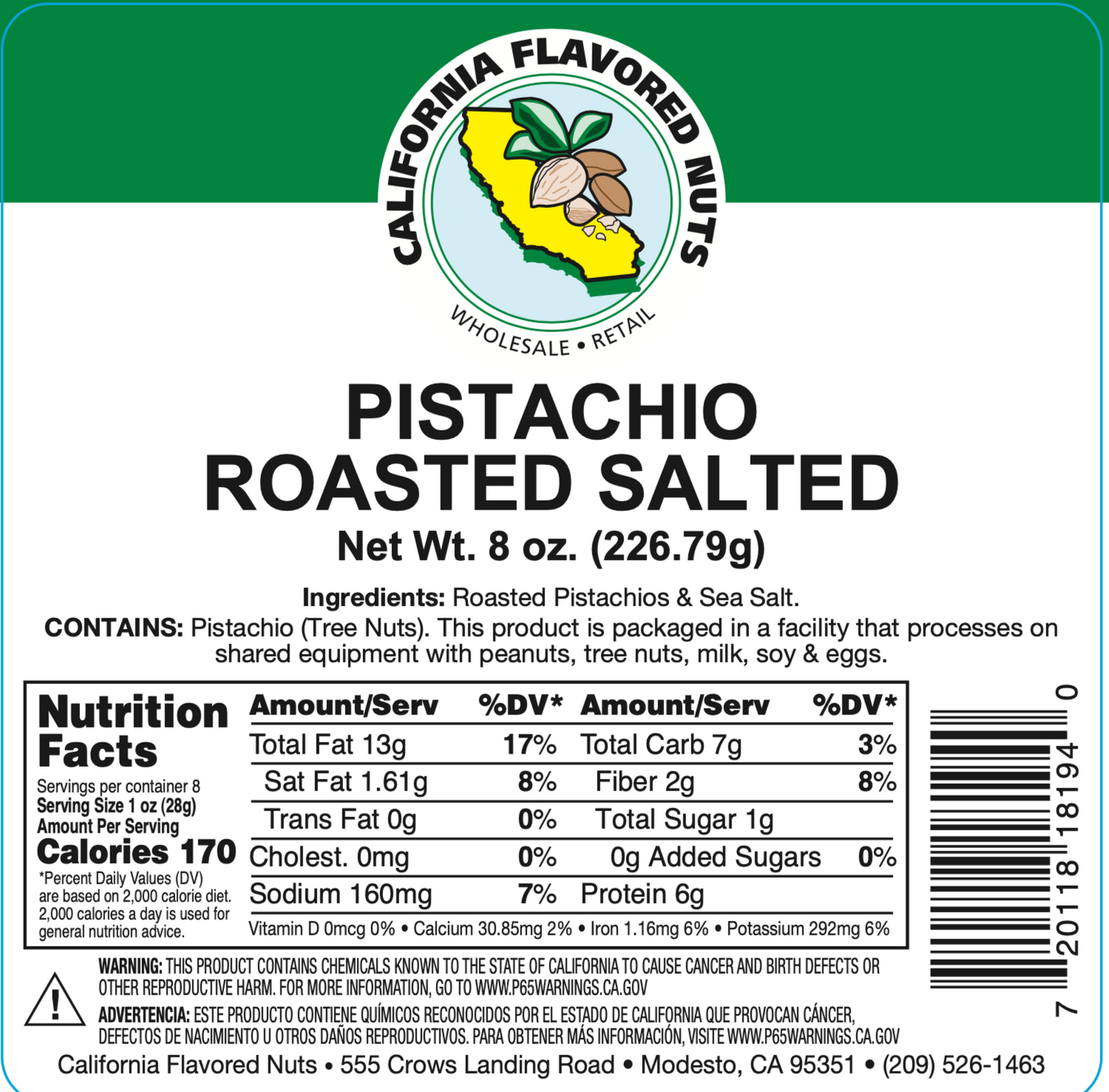 Pistachios Roasted and Salted