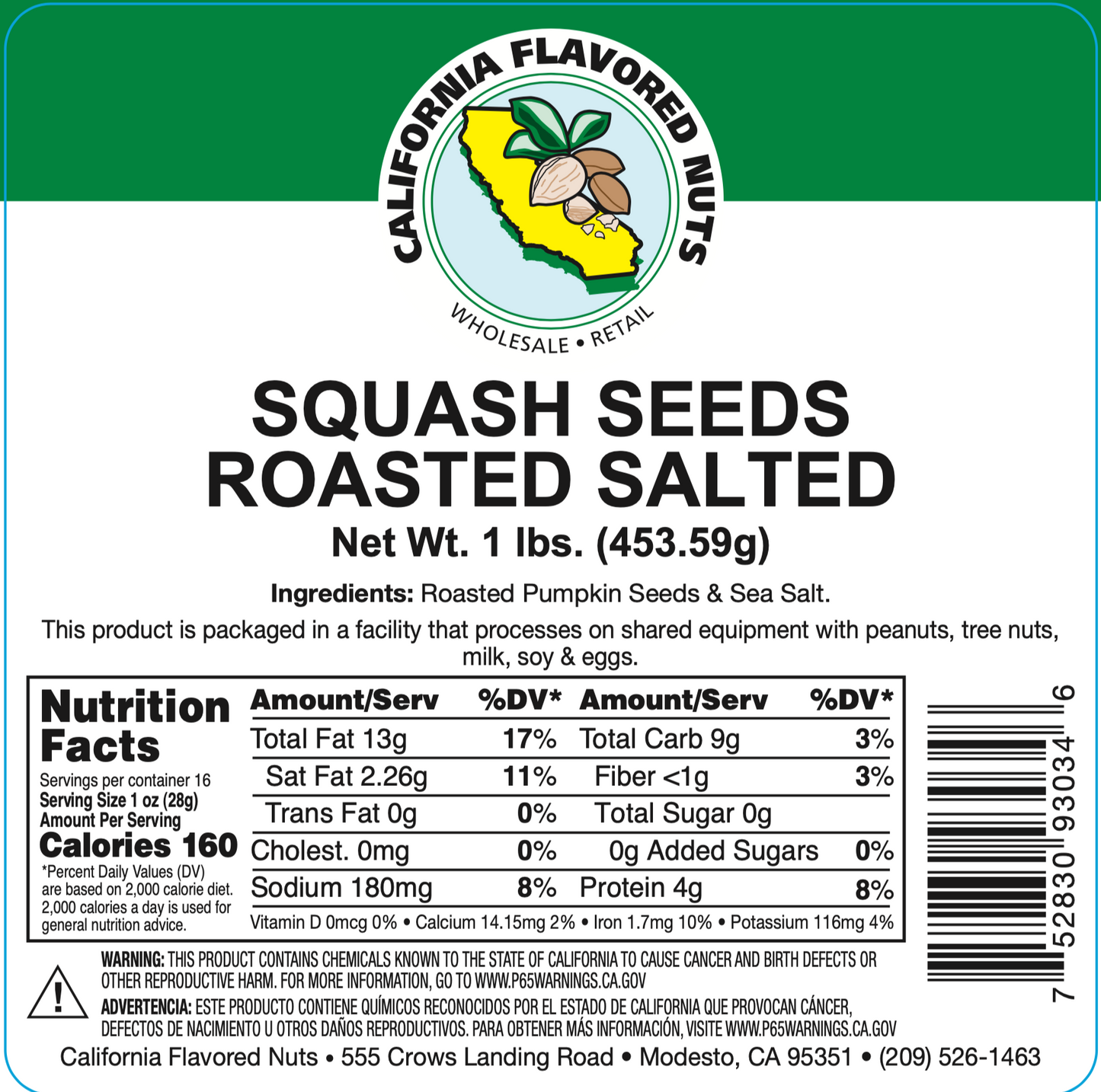 Semillas de Calabaza Tostadas y Saladas